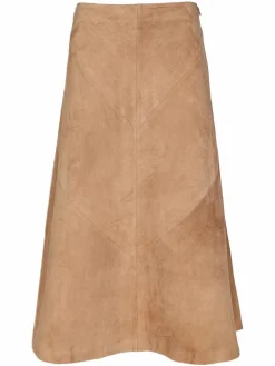 Maze Röcke*Damen Lederrock camel uni