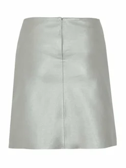 Maze Röcke*Damen Lederrock silber uni