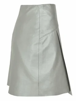 Maze Röcke*Damen Lederrock silber uni