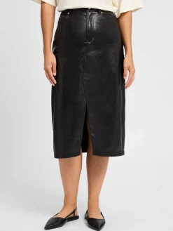 BOSS Orange Röcke*Damen Lederrock - C_Vilera schwarz uni