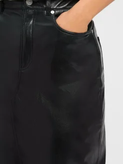 BOSS Orange Röcke*Damen Lederrock - C_Vilera schwarz uni