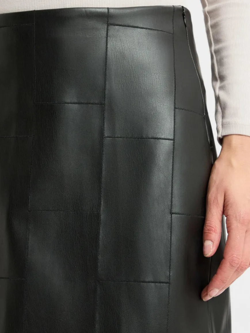 Opus Röcke*Damen Lederrock - Romela schwarz uni