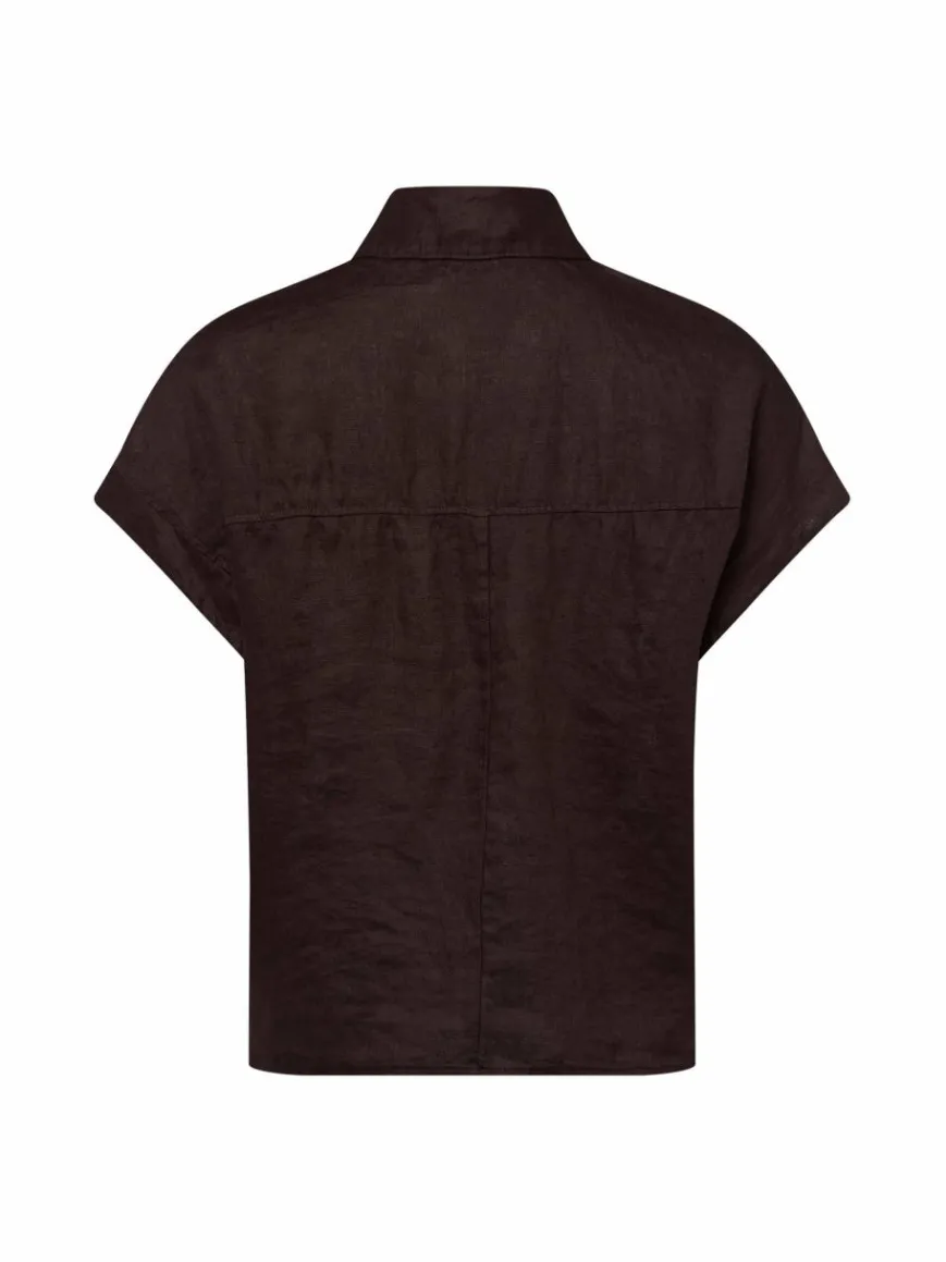 Opus Blusen*Damen Leinenbluse schoko uni