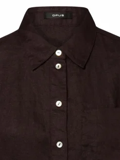 Opus Blusen*Damen Leinenbluse schoko uni