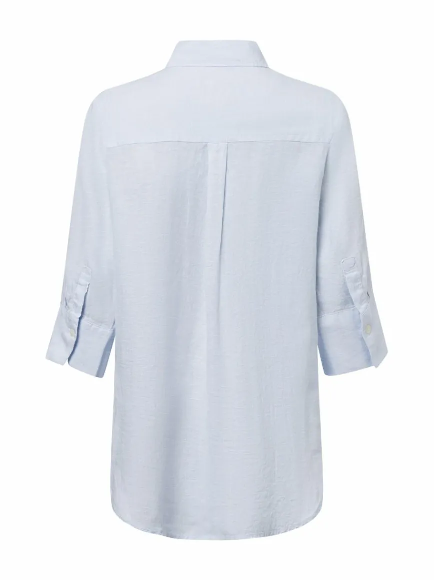 Marie Lund Blusen*Damen Leinenbluse - Rihab hellblau uni