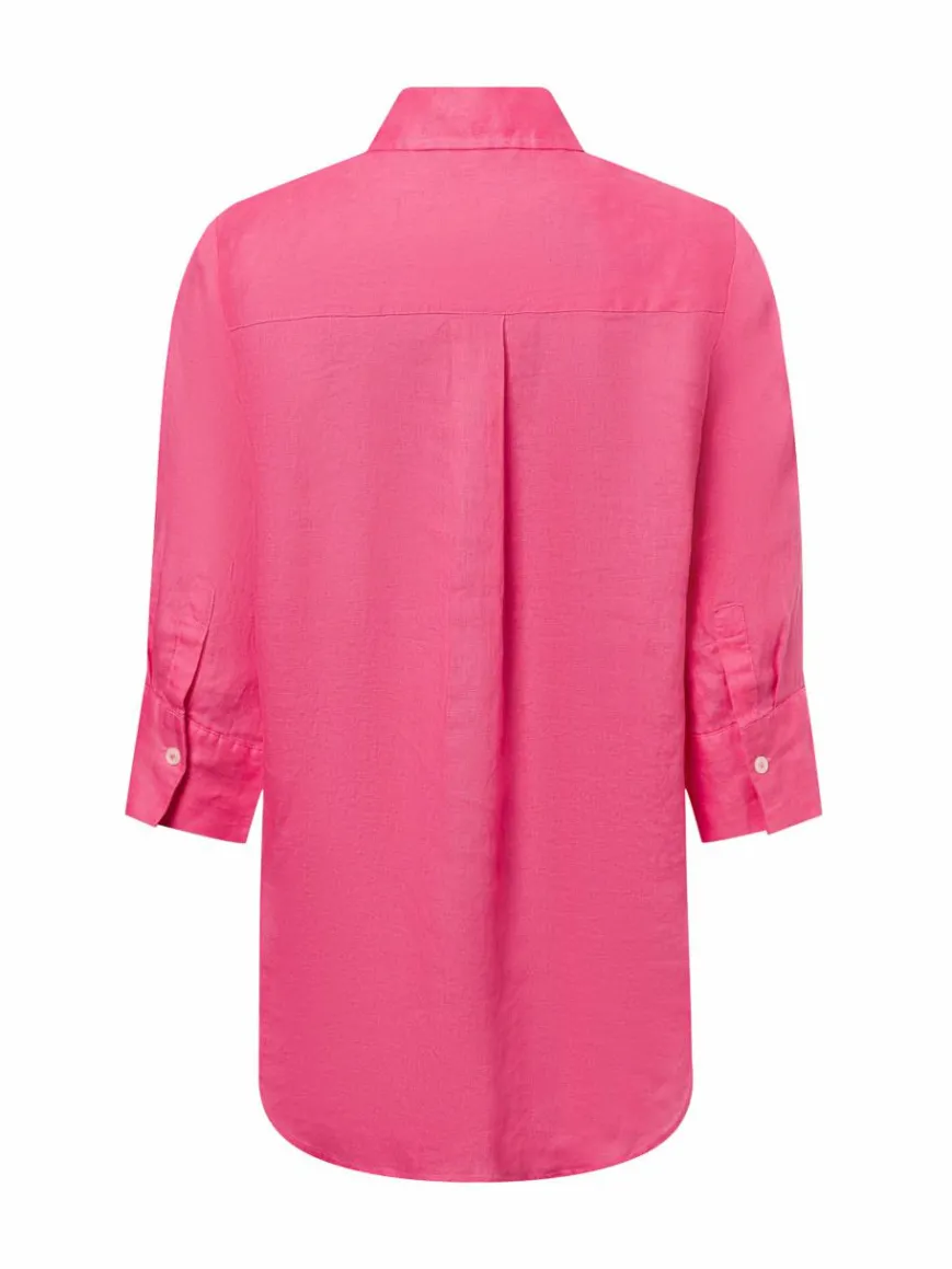 Marie Lund Blusen*Damen Leinenbluse - Rihab koralle uni