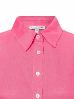 Marie Lund Blusen*Damen Leinenbluse - Rihab koralle uni