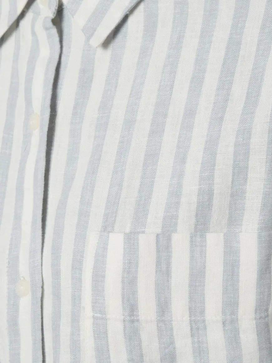 Tommy Hilfiger Blusen*Damen Leinen-Hemdbluse hellblau weiß gestreift