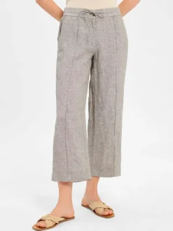 Opus Hosen*Damen Leinenhose - Maikito khaki beige meliert