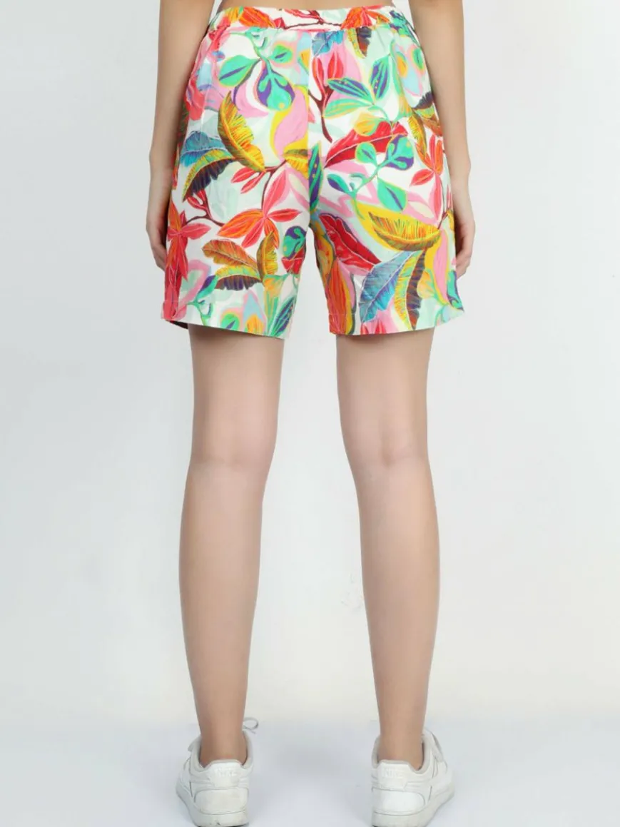 Vicci Germany Hosen*Damen Leinenshort mehrfarbig bedruckt