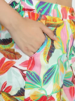 Vicci Germany Hosen*Damen Leinenshort mehrfarbig bedruckt