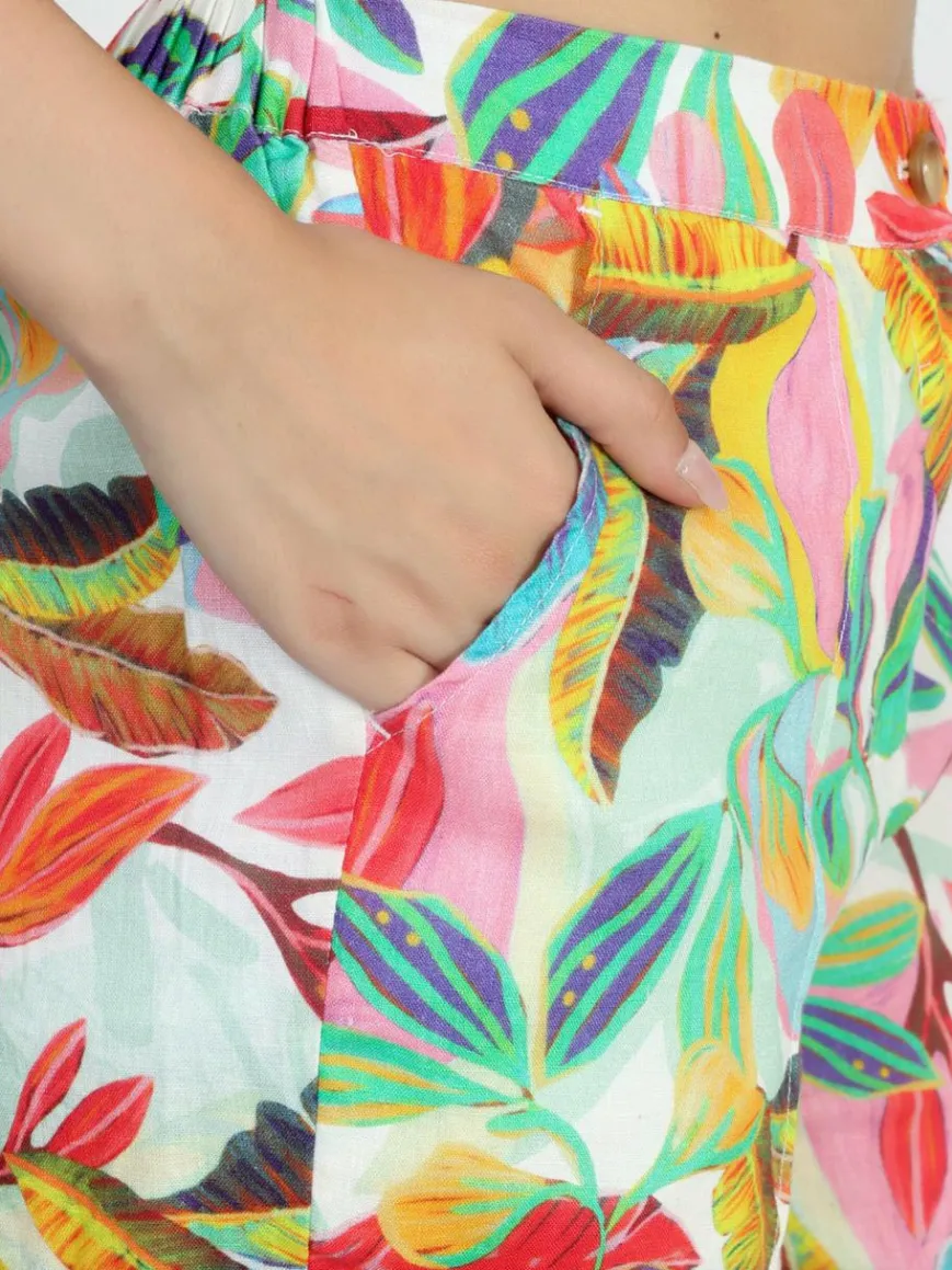 Vicci Germany Hosen*Damen Leinenshort mehrfarbig bedruckt