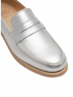 Henry Stevens Slipper*Damen Loafer – Lee PL silber uni