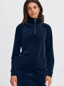 OXMO Sweatshirts & Sweatjacken*Damen Longsweatshirt - OXEBBA blau uni