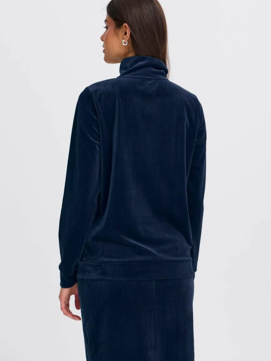 OXMO Sweatshirts & Sweatjacken*Damen Longsweatshirt - OXEBBA blau uni