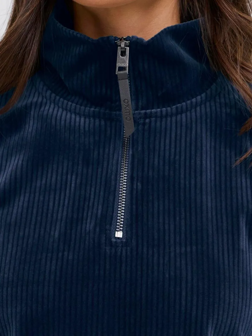 OXMO Sweatshirts & Sweatjacken*Damen Longsweatshirt - OXEBBA blau uni