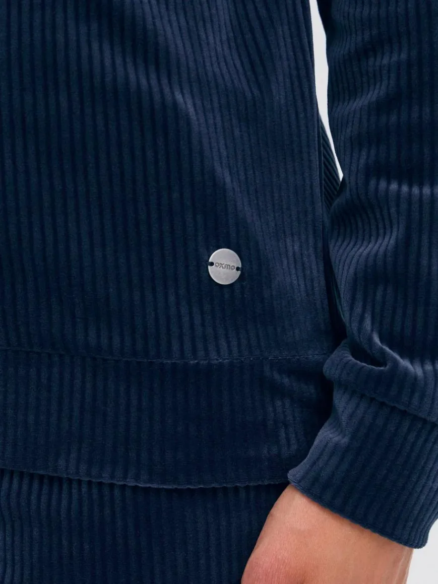 OXMO Sweatshirts & Sweatjacken*Damen Longsweatshirt - OXEBBA blau uni