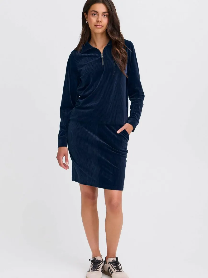 OXMO Sweatshirts & Sweatjacken*Damen Longsweatshirt - OXEBBA blau uni