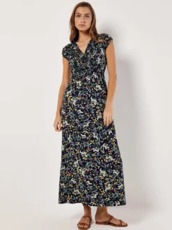 Apricot Kleider*Damen Maxikleid marine gemustert