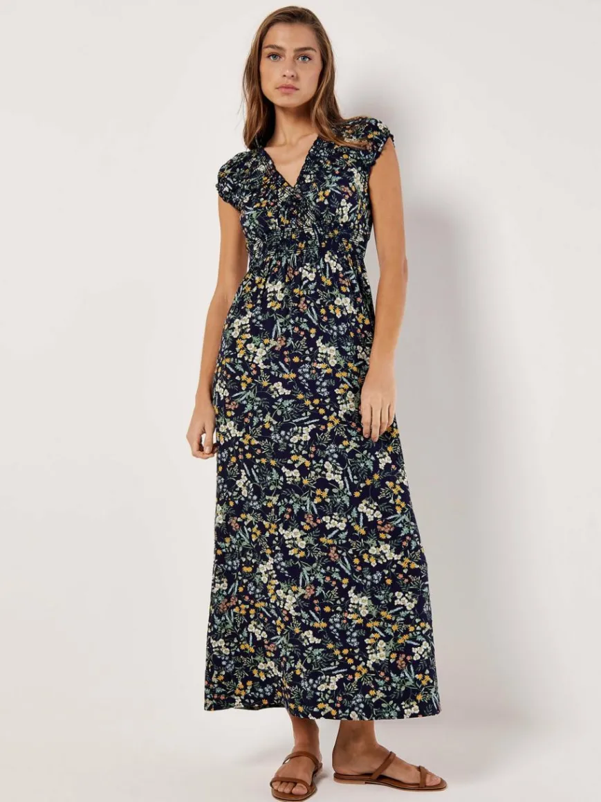 Apricot Kleider*Damen Maxikleid marine gemustert