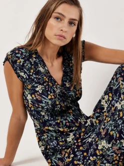 Apricot Kleider*Damen Maxikleid marine gemustert