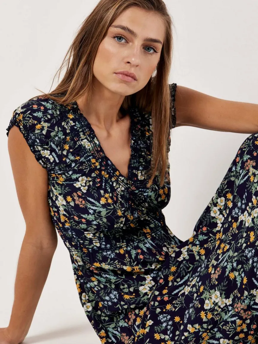 Apricot Kleider*Damen Maxikleid marine gemustert