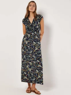 Apricot Kleider*Damen Maxikleid marine gemustert