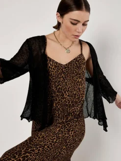 Apricot Kleider*Damen Maxikleid braun bedruckt