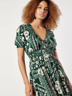 Apricot Kleider*Damen Maxikleid grün gemustert