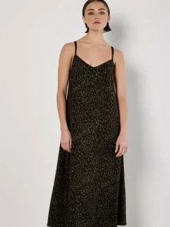 Apricot Kleider*Damen Maxikleid grün bedruckt