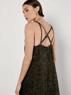 Apricot Kleider*Damen Maxikleid grün bedruckt