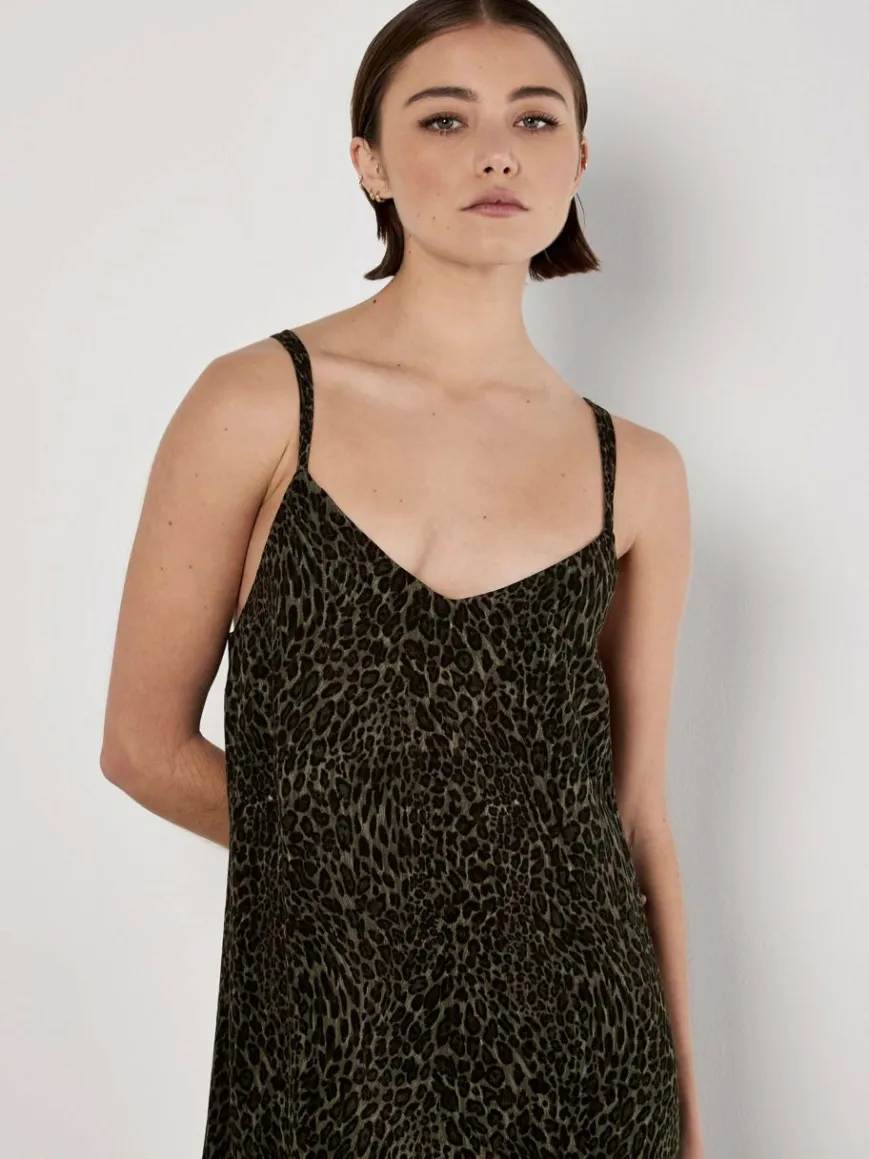 Apricot Kleider*Damen Maxikleid grün bedruckt