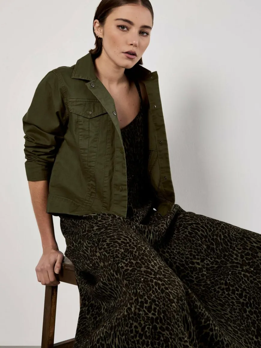 Apricot Kleider*Damen Maxikleid grün bedruckt