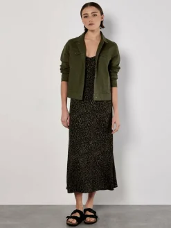 Apricot Kleider*Damen Maxikleid grün bedruckt