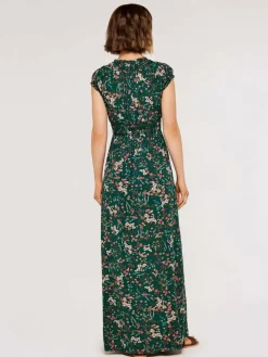 Apricot Kleider*Damen Maxikleid grün gemustert