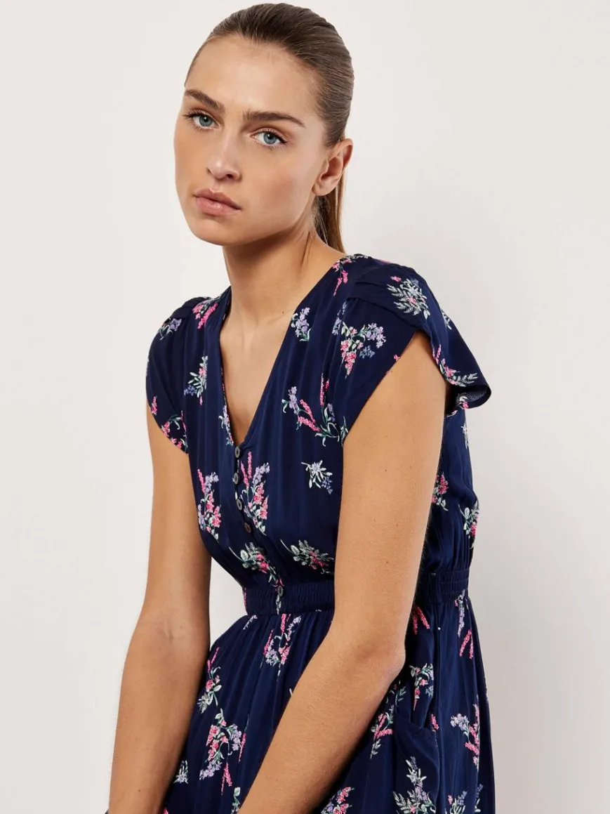 Apricot Kleider*Damen Maxikleid marine gemustert