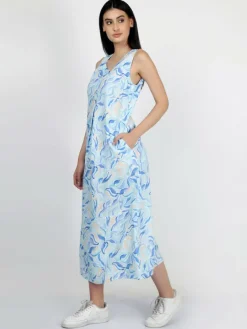 Vicci Germany Kleider*Damen Maxikleid blau bedruckt