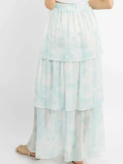 IZIA Röcke*Damen Maxirock aqua gemustert