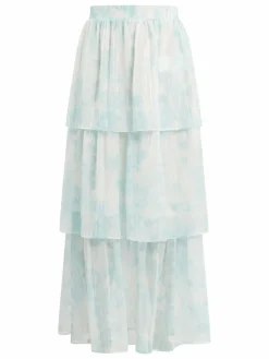 IZIA Röcke*Damen Maxirock aqua gemustert