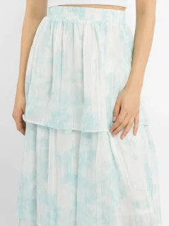 IZIA Röcke*Damen Maxirock aqua gemustert