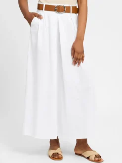 zero Röcke*Damen Maxirock weiß braun uni