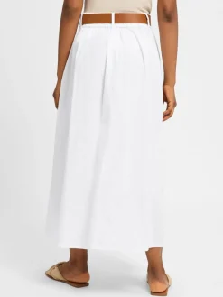 zero Röcke*Damen Maxirock weiß braun uni