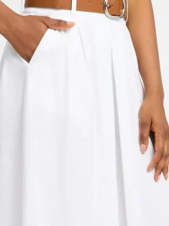 zero Röcke*Damen Maxirock weiß braun uni