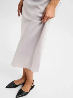 Marie Lund Röcke*Damen Maxirock silber uni