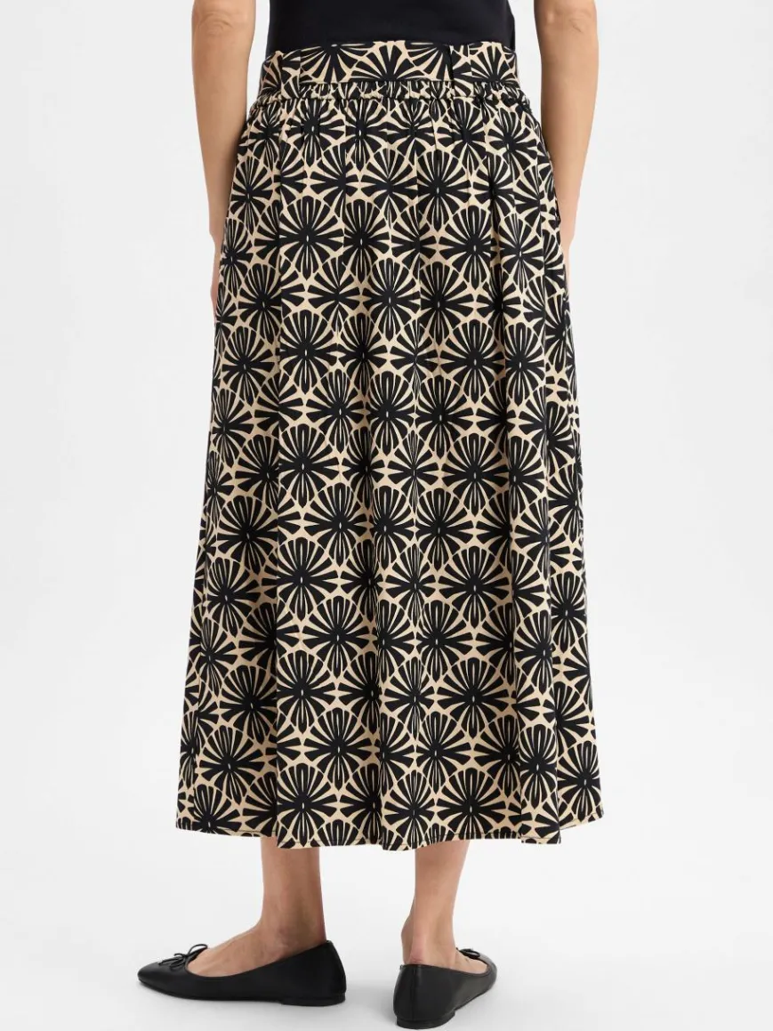 More & More Röcke*Damen Maxirock melange schwarz gemustert