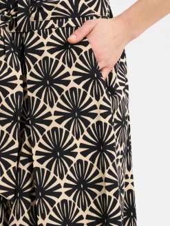 More & More Röcke*Damen Maxirock melange schwarz gemustert