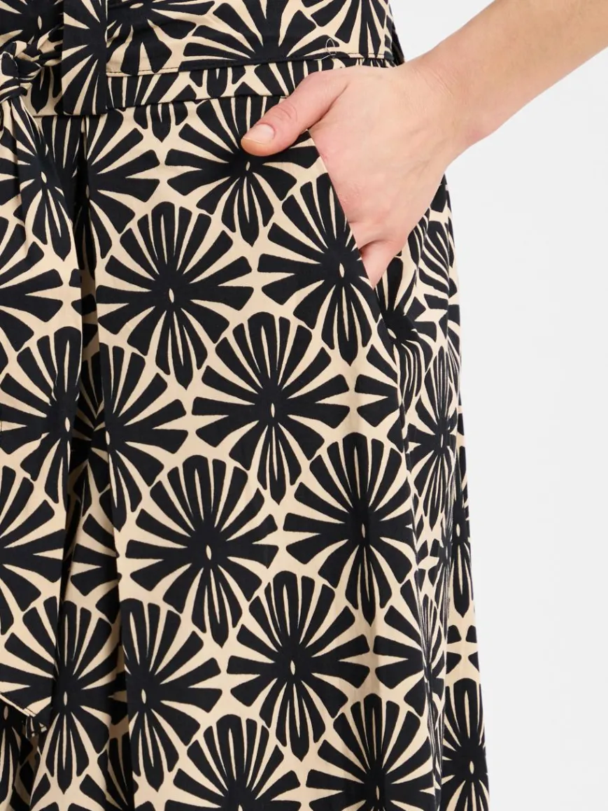 More & More Röcke*Damen Maxirock melange schwarz gemustert