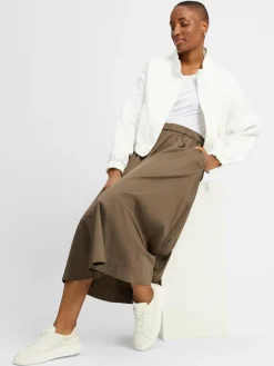 comma Röcke*Damen Maxirock khaki uni