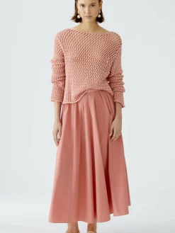 Oui Röcke*Damen Maxirock koralle uni