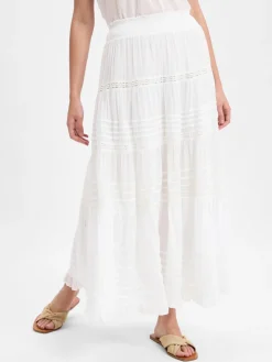 Neo Noir Röcke*Damen Maxirock - Felicia weiß uni